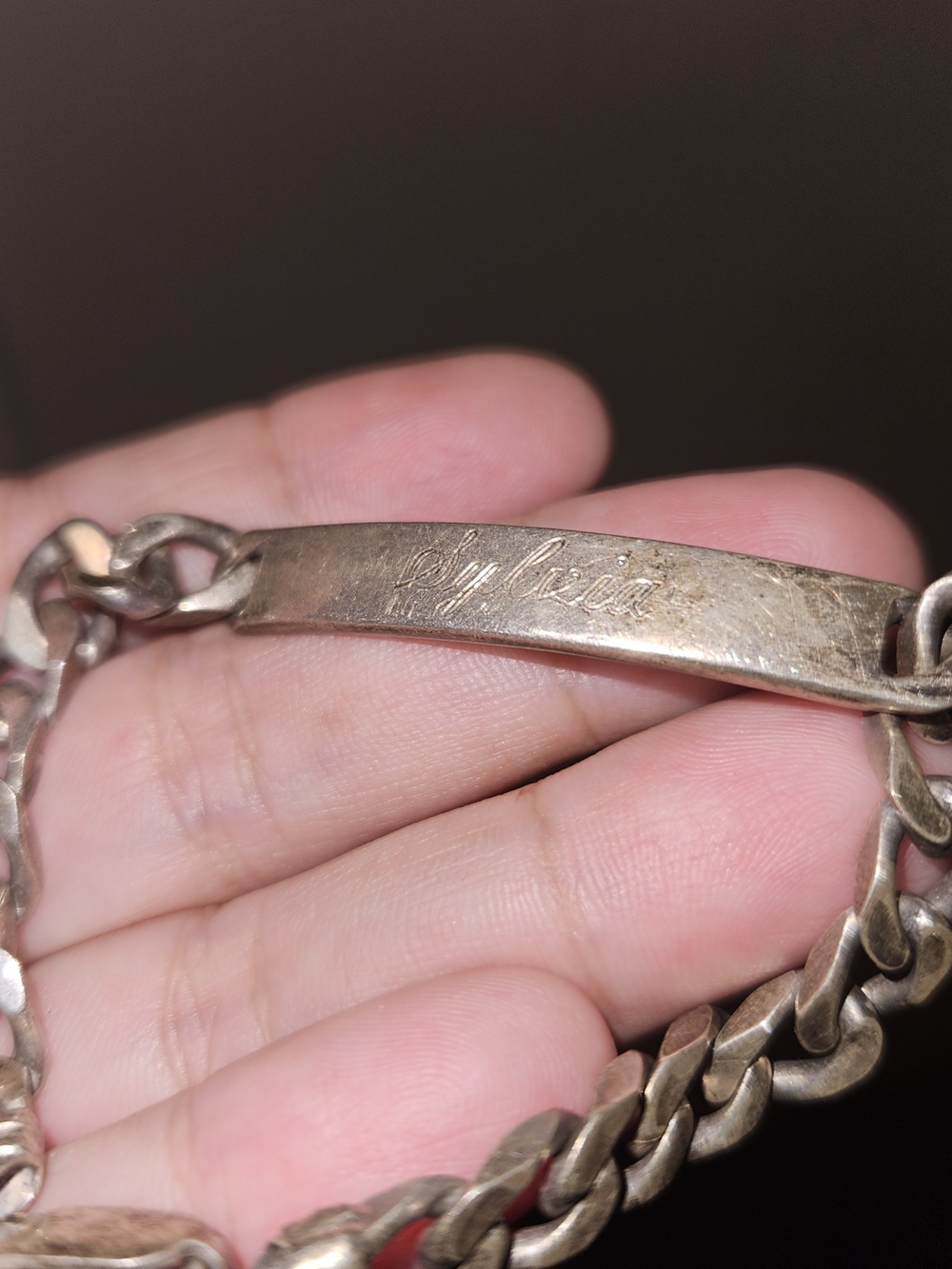 Engraved Silver ID Bracelet